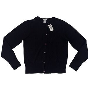 NEW Old Navy Women's Cardigan Sweater Black XL Rhinestone Buttons Coquette READ